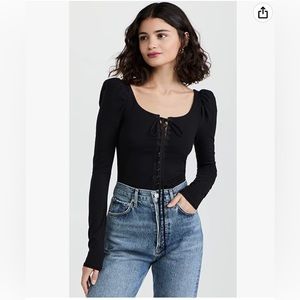 Free People Willow Top in Black, Size S